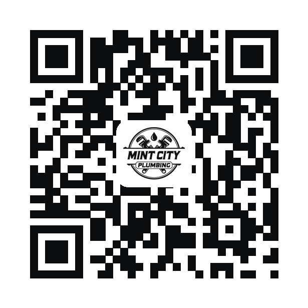 QR code linking to the Mint City Plumbing website